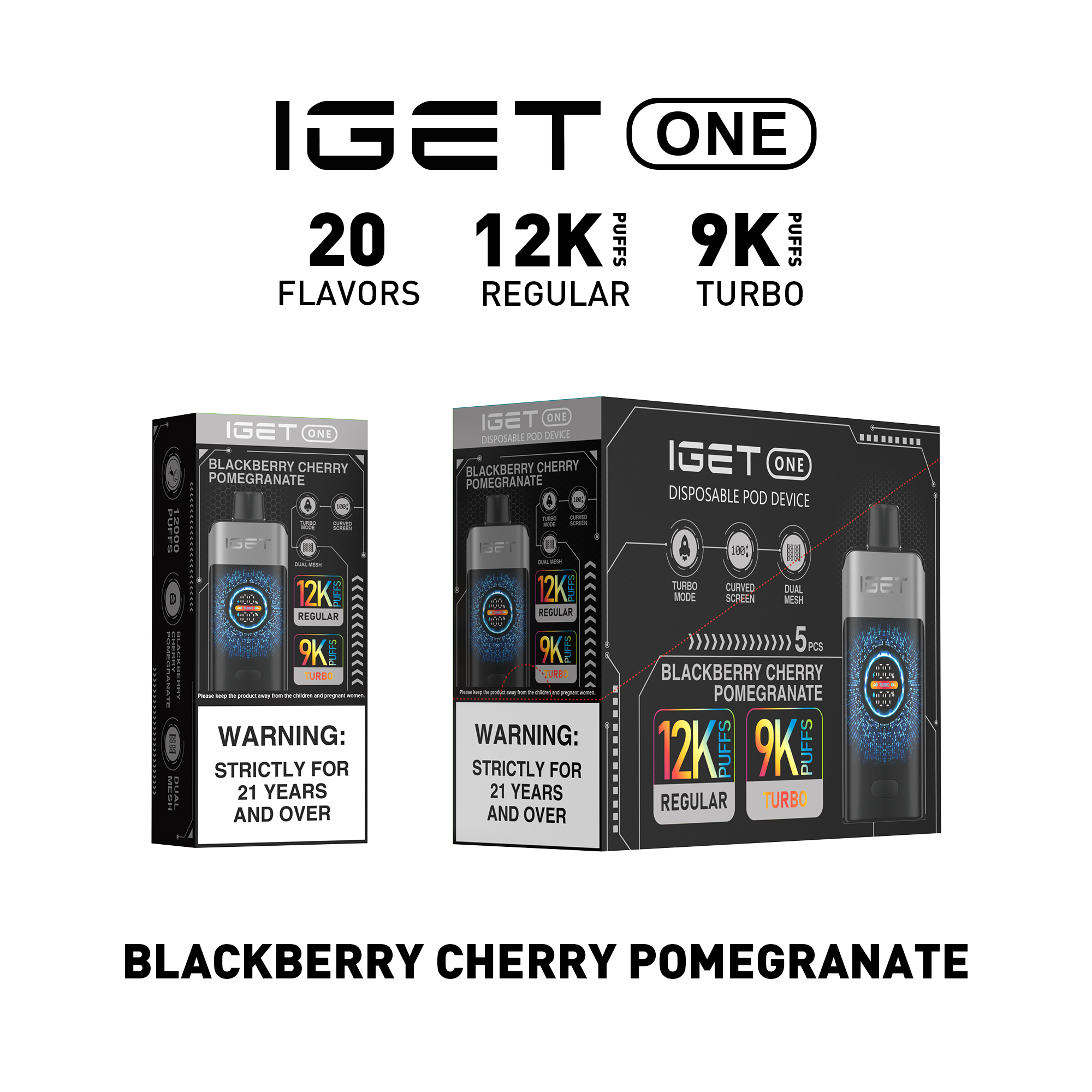 iGet ONE 12000 - Blackberry Cherry Pomegranate - 图片 2