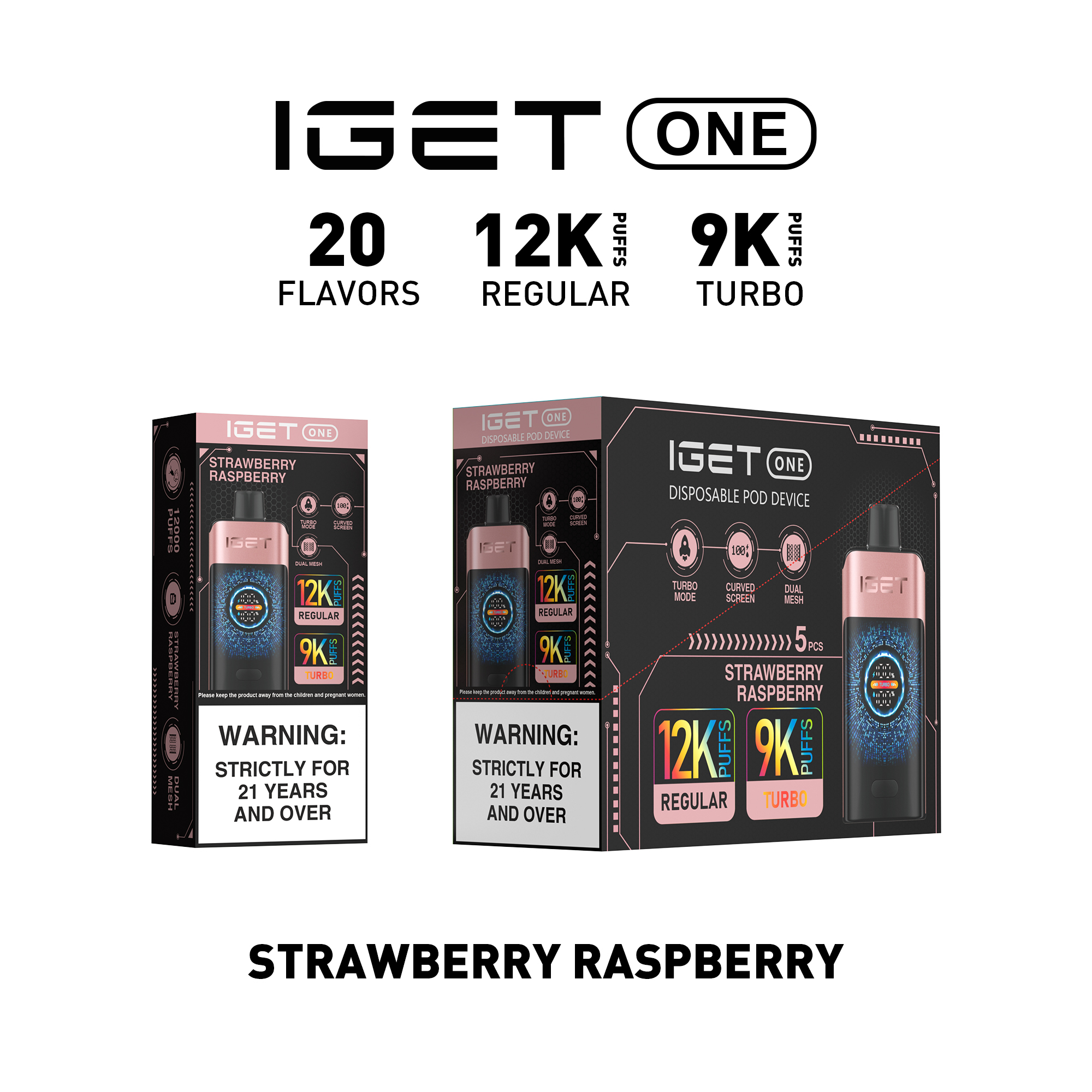 iGet ONE 12000 - Strawberry Raspberry - 图片 2