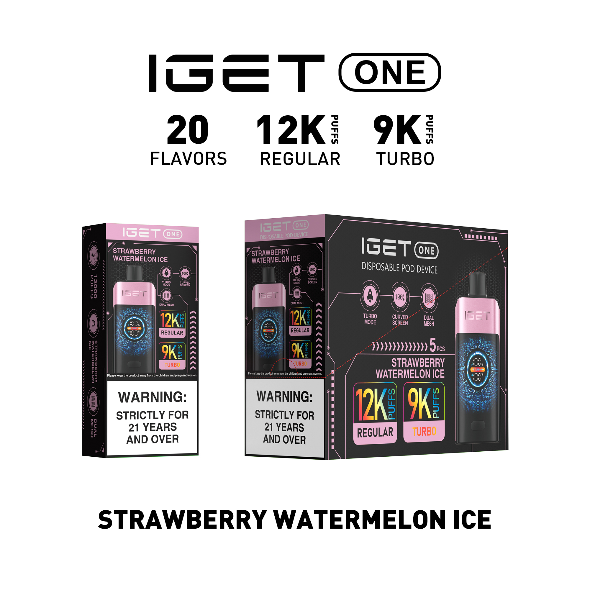iGet ONE 12000 - Strawberry Watermelon Ice - 图片 2