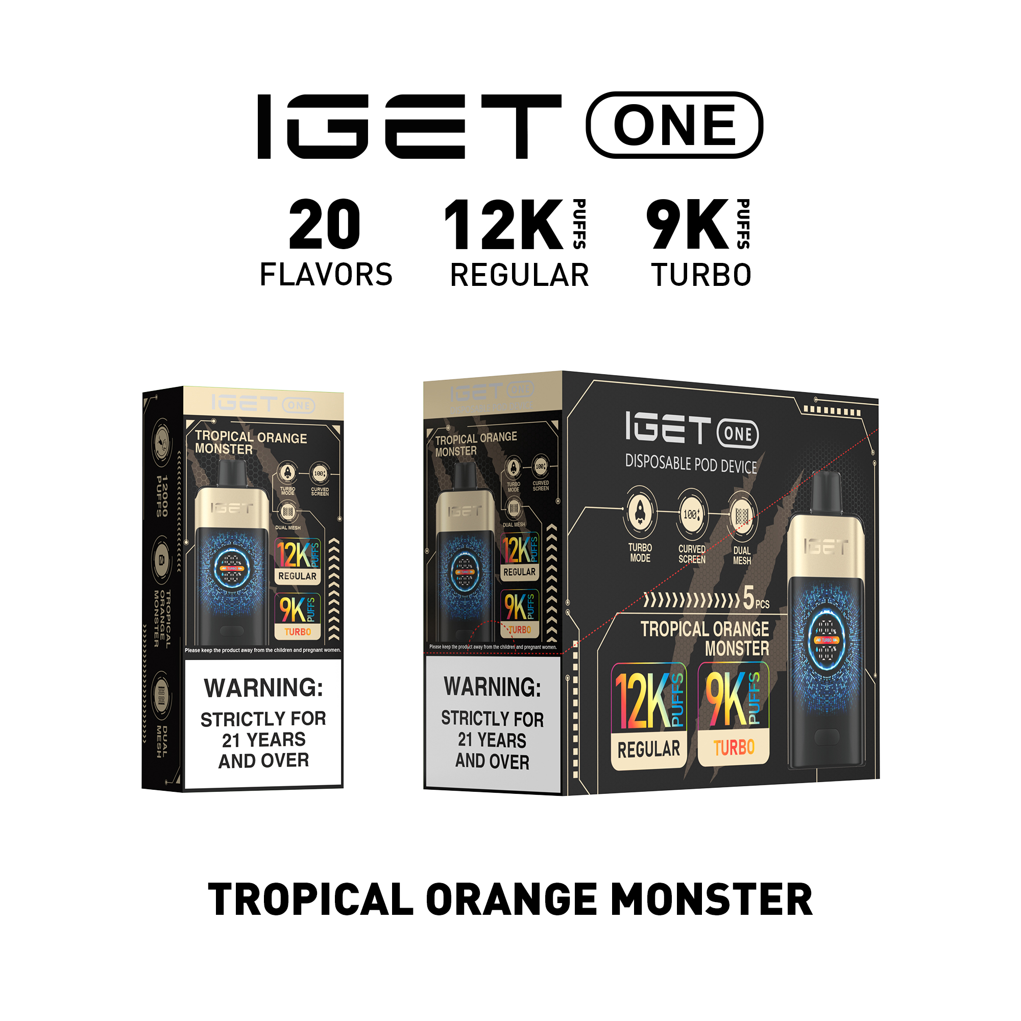 iGet ONE 12000 - Tropical Orange Monster - 图片 3